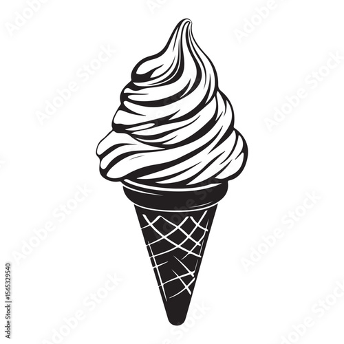 Silhouette of an ice cream vector logo illustration, Minimalist cup ice cream logo vector art illustration