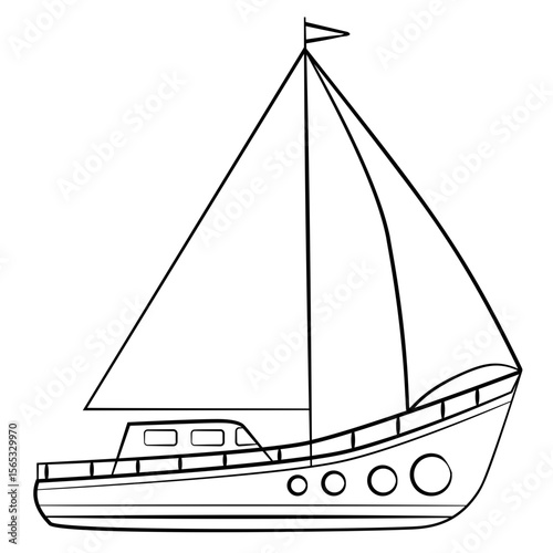 ship on a white background