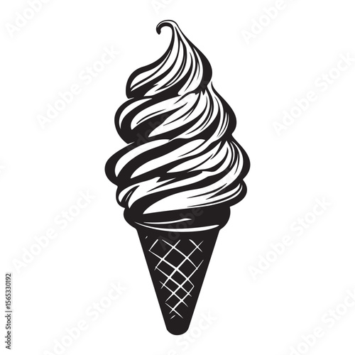 Silhouette of an ice cream vector logo illustration, Minimalist cup ice cream logo vector art illustration