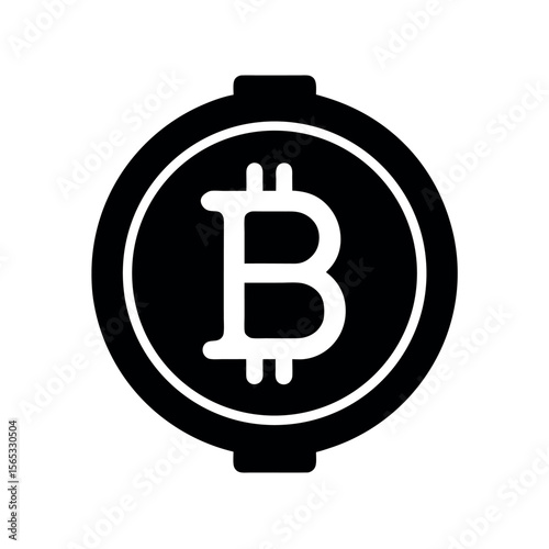 Silhouette Bitcoin Payment Icons for Crypto Wallets and Payment Systems