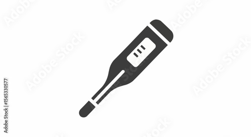 Illustration of a digital thermometer used for measuring body temperature in medical contexts and health