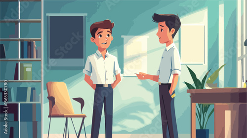 Young Boy with White Shirt Giving Interview - Professional Image