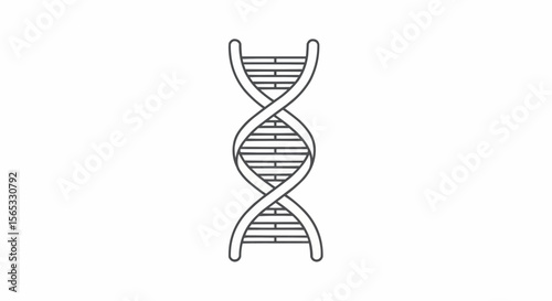 Illustration of a dna double helix structure with horizontal lines on a white background center aligned