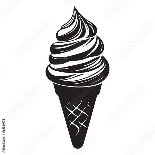 Silhouette of an ice cream vector logo illustration, Minimalist cup ice cream logo vector art illustration