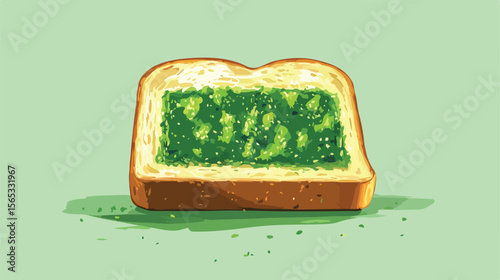 Green Bread Draw Vector Illustration