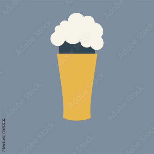 Full Pint Beer Glass With Foamy Top Illustration