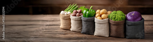 Sustainable fresh produce market local community eco-friendly business green environment wide-angle view governance in ecology