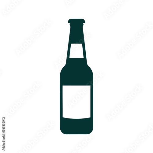 Craft Beer Bottle With Label Design Silhouette
