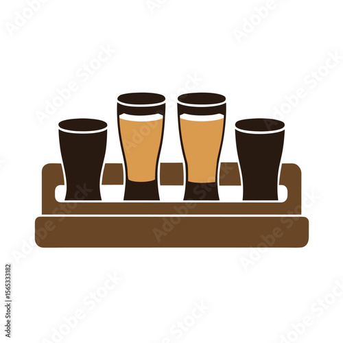 Craft Beer Flight Sampler Vector Illustration