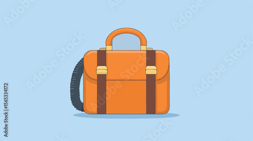 Professional Briefcase Cleaning with Vacuum Character Vector Image