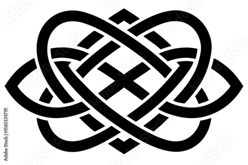 Celtic Knot Heart Cross Symbol Vector Design