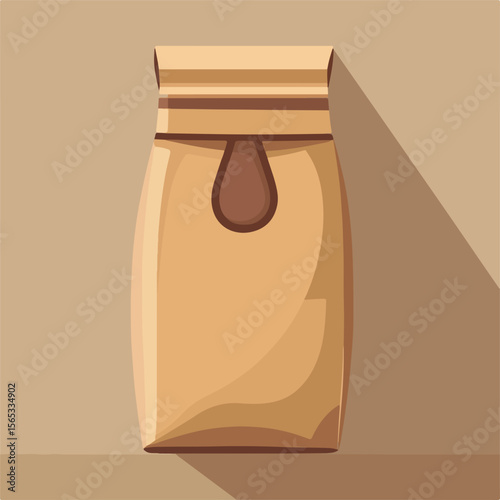 Stylish Brown Bag Flat Vector Illustration