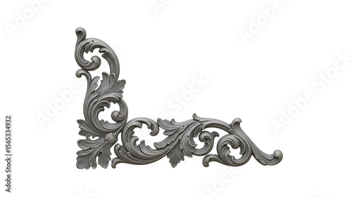 Sparking frame silver Decorate vintage baroque corner ornament retro pattern antique style acanthus. Decorative design element filigree calligraphy vector. You can use for wedding decoration