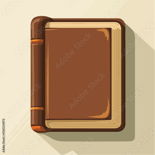 Modern flat vector illustration of a brown book, ideal for bookstores and education themes