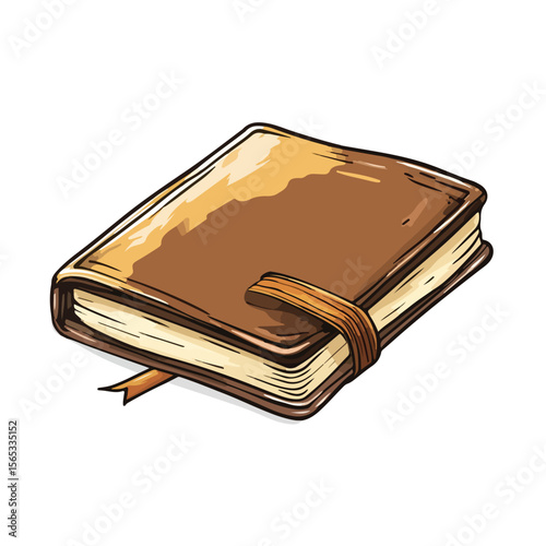 Brown Cartoon Notebook Vector Illustration