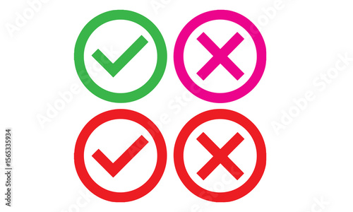 Checklist and Tick Cross Icon Set