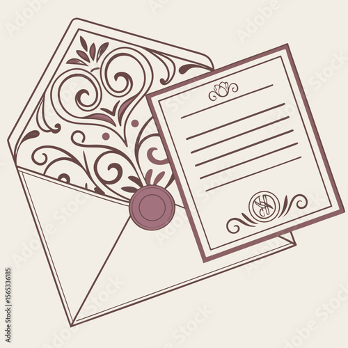 invitation card envelop vector art design 03.eps