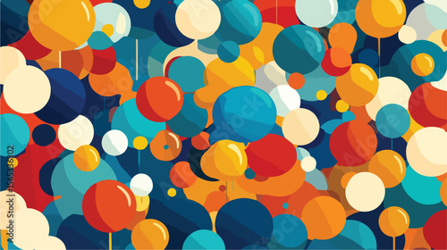 Colorful Bubbles Talk Flat Vector Illustration
