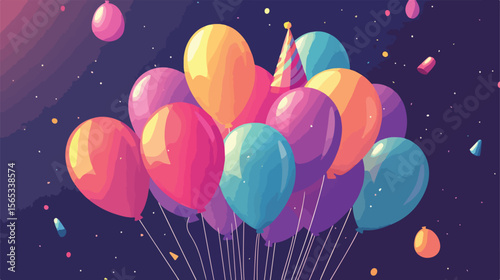 Colorful Birthday Balloons for Party and Celebration