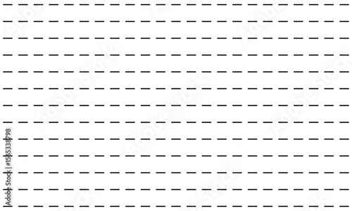 Dotted line connection. different types of long dashed line. collection of lines for notebook pages. graphic seamless pattern with black stripes  .Vector Illustration . 