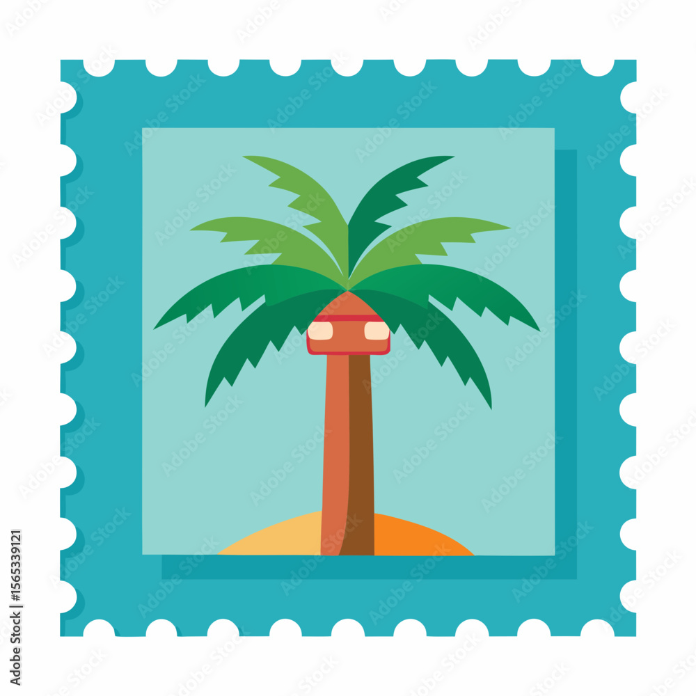 Obraz premium tropical island stamp