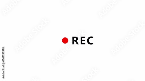 
 Recording button animation, 4K Camera Recording Button Animation, Red REC Symbol on Transparent Background.