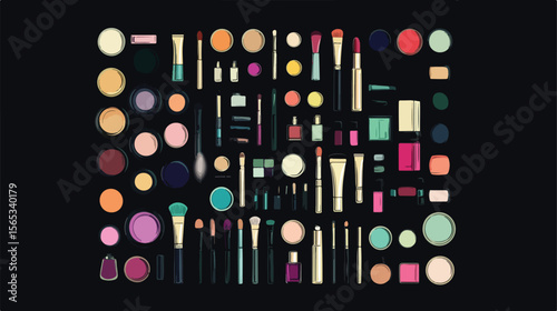 Bundle of Fifty Makeup Cosmetics Set Icons