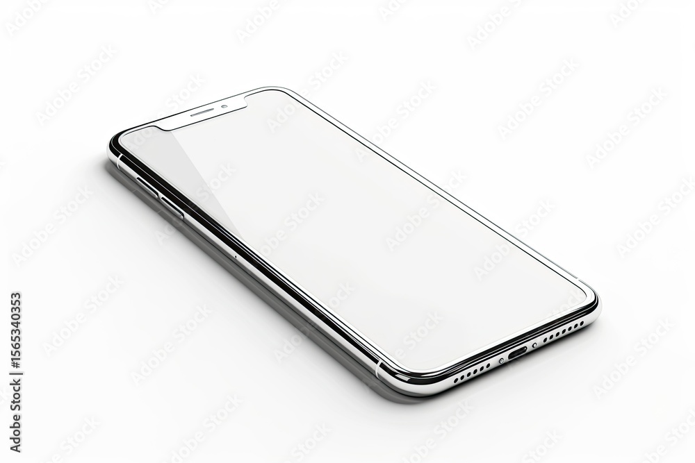 High Resolution Image of Silver Smartphone Right Side in White Background High Resolution Image of Silver Smartphone Right Side in White Background