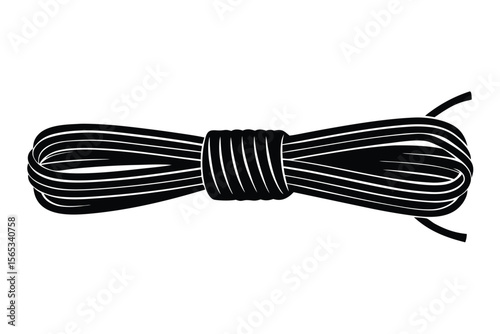 black rope on white background