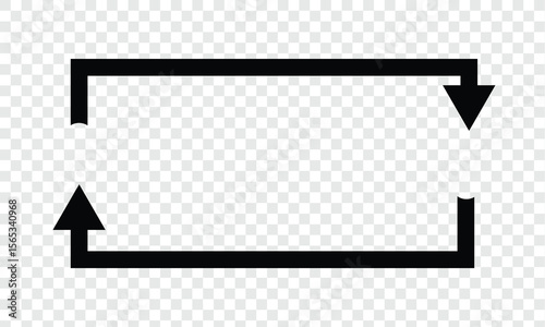 Arrows Repeat icon set. Long rotation and repeat vector symbol. Exchange and replace sign. Reverse and recycle icon in eps 10.