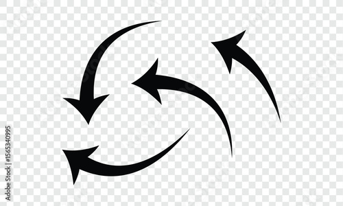Arrows Repeat icon set. Long rotation and repeat vector symbol. Exchange and replace sign. Reverse and recycle icon in eps 10.