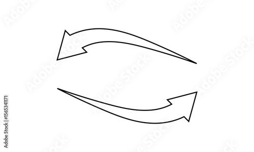 Arrows Repeat icon set. Long rotation and repeat vector symbol. Exchange and replace sign. Reverse and recycle icon in eps 10. .