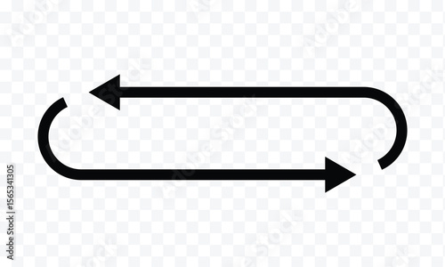 Arrows Repeat icon set. Long rotation and repeat vector symbol. Exchange and replace sign. Reverse and recycle icon in eps 10.