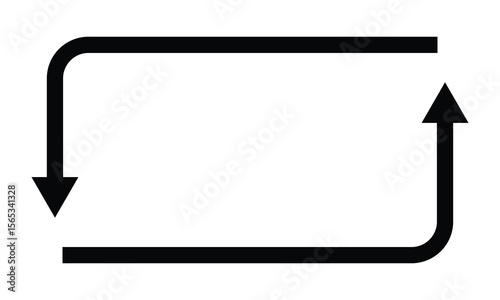 Arrows Repeat icon set. Long rotation and repeat vector symbol. Exchange and replace sign. Reverse and recycle icon in eps 10.