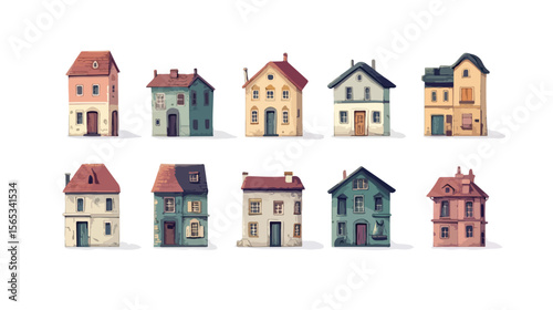 Minimal City Building Icons Set for Urban Design Projects