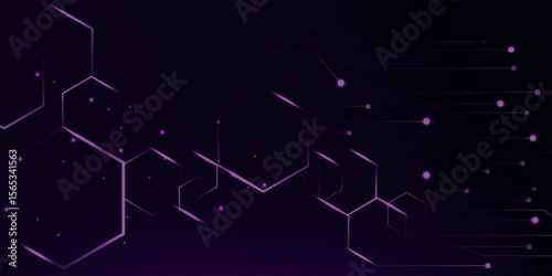 Abstract scientific vector background. The interweaving of hexagons of different shapes