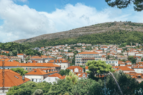 castle on the cliff kingslanding medieval old town croatian dalmatian coast on sunny day with blue sea