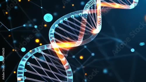 Illuminated DNA Double Helix: A Glimpse into the Genetic Code