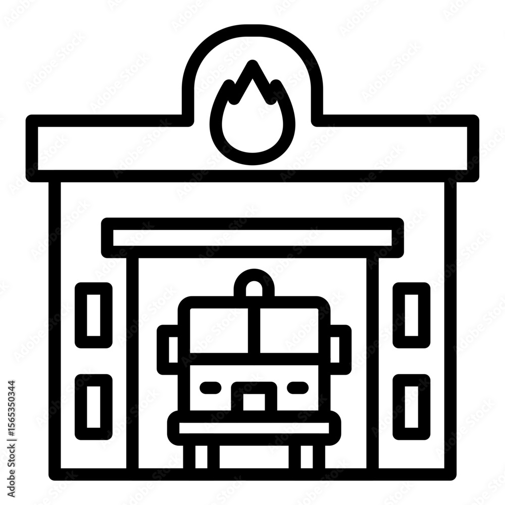 Obraz premium Firefighter Garage Icon