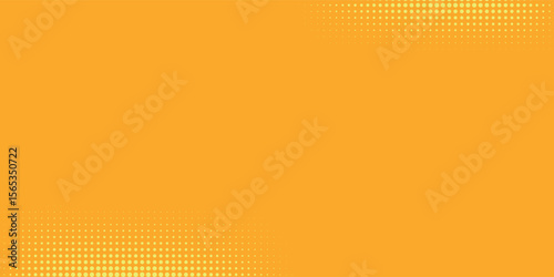 Yellow halftone pattern. Retro comic gradient background. Bright orange pixelated dotted texture overlay.