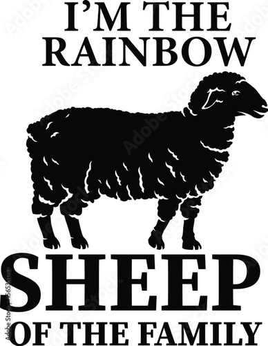 Minimalist Pride Typography, Calligraphy Pack Vector Illustration for I am the Rainbow Sheep of the Family