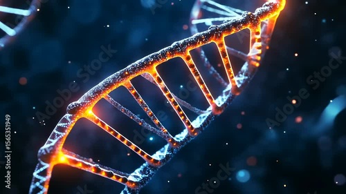 Glowing DNA Helix: A Microscopic Marvel of Genetic Code