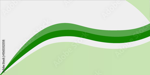 Abstract White and Green wave wide background banner
