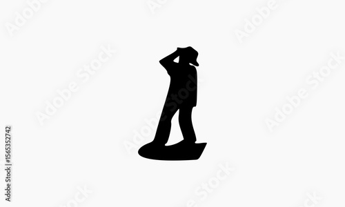 silhouette of businessman, man watch something vector, man watch upper
