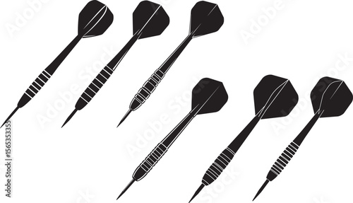 Dart game icon silhouette vector illustration