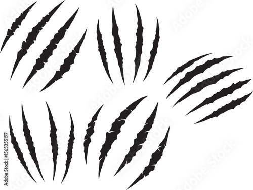 Claw marks scratch silhouette vector illustration