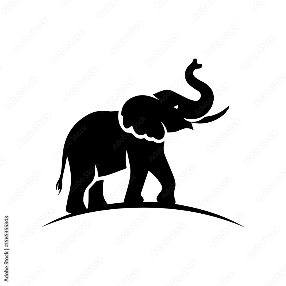 Obraz premium elephant silhouette vector illustration