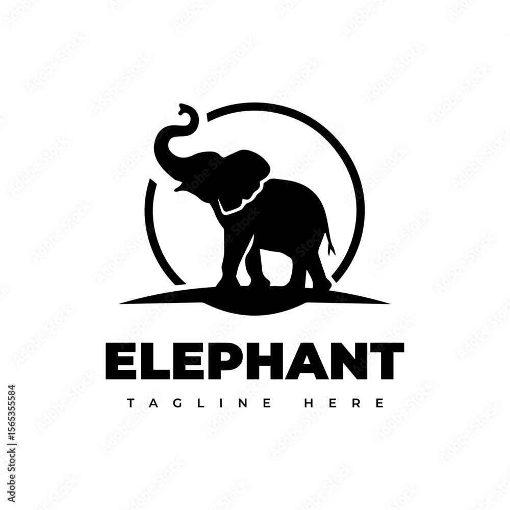 Obraz premium black and white elephant