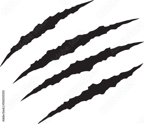 Animal claw scratches silhouette vector illustration