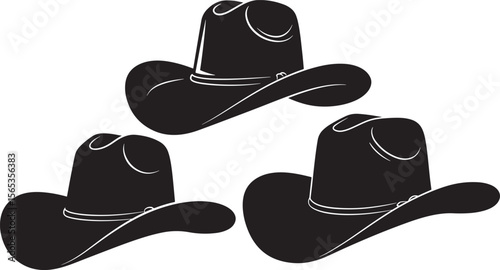Western cowboy hat silhouette vector illustration